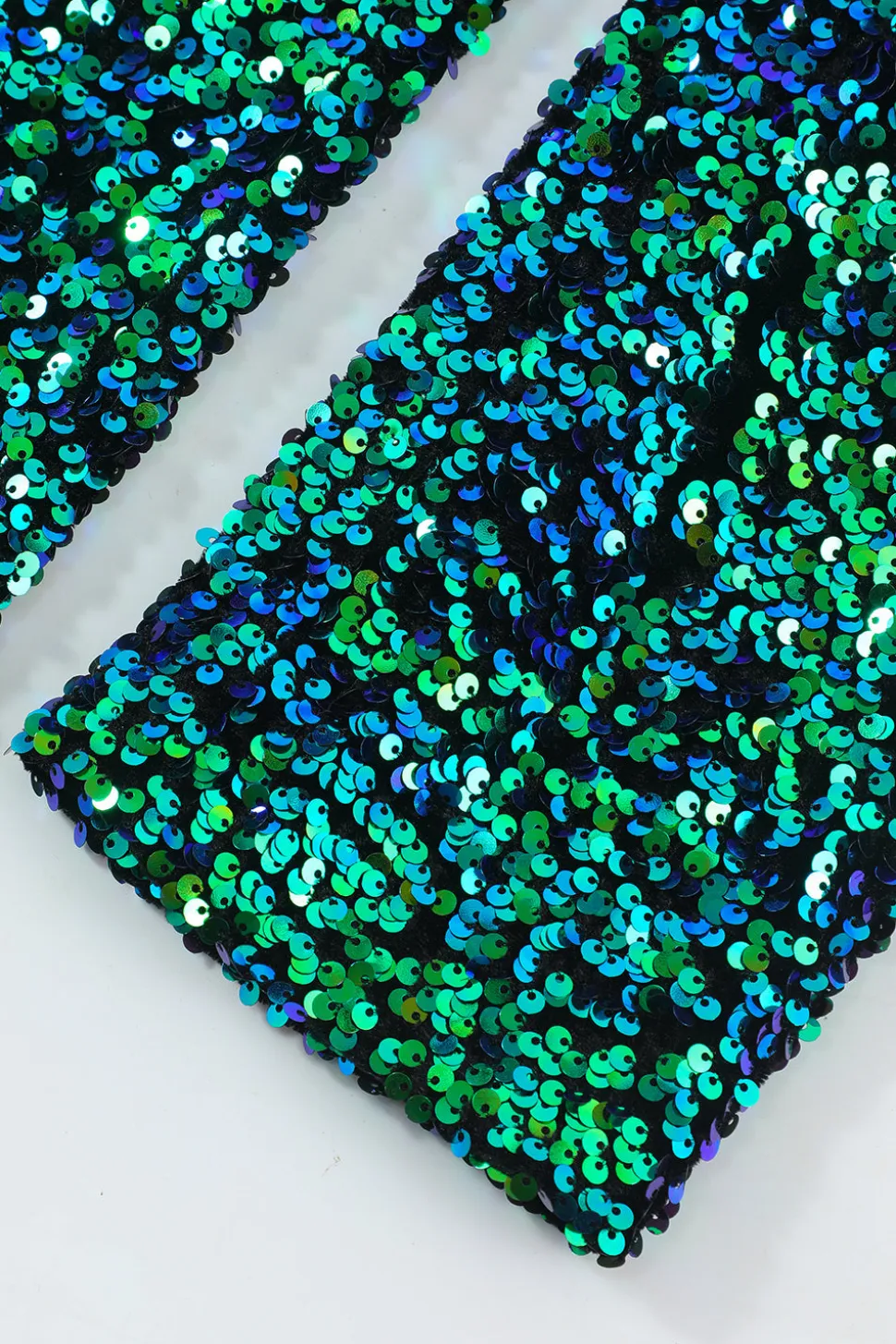Casaco verde de blazer masculino de lantejoulas