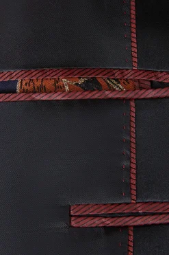 Castanho Jacquard Xaile Lapela Masculino 2 Peças Ternos