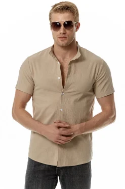 Casual Camisa Mangas Curtas Verão Preto