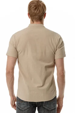 Casual Camisa Mangas Curtas Verão Preto