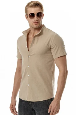 Casual Camisa Mangas Curtas Verão Preto