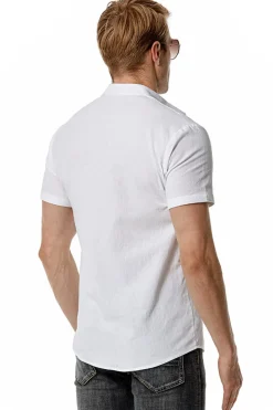Casual Camisa Mangas Curtas Verão Preto
