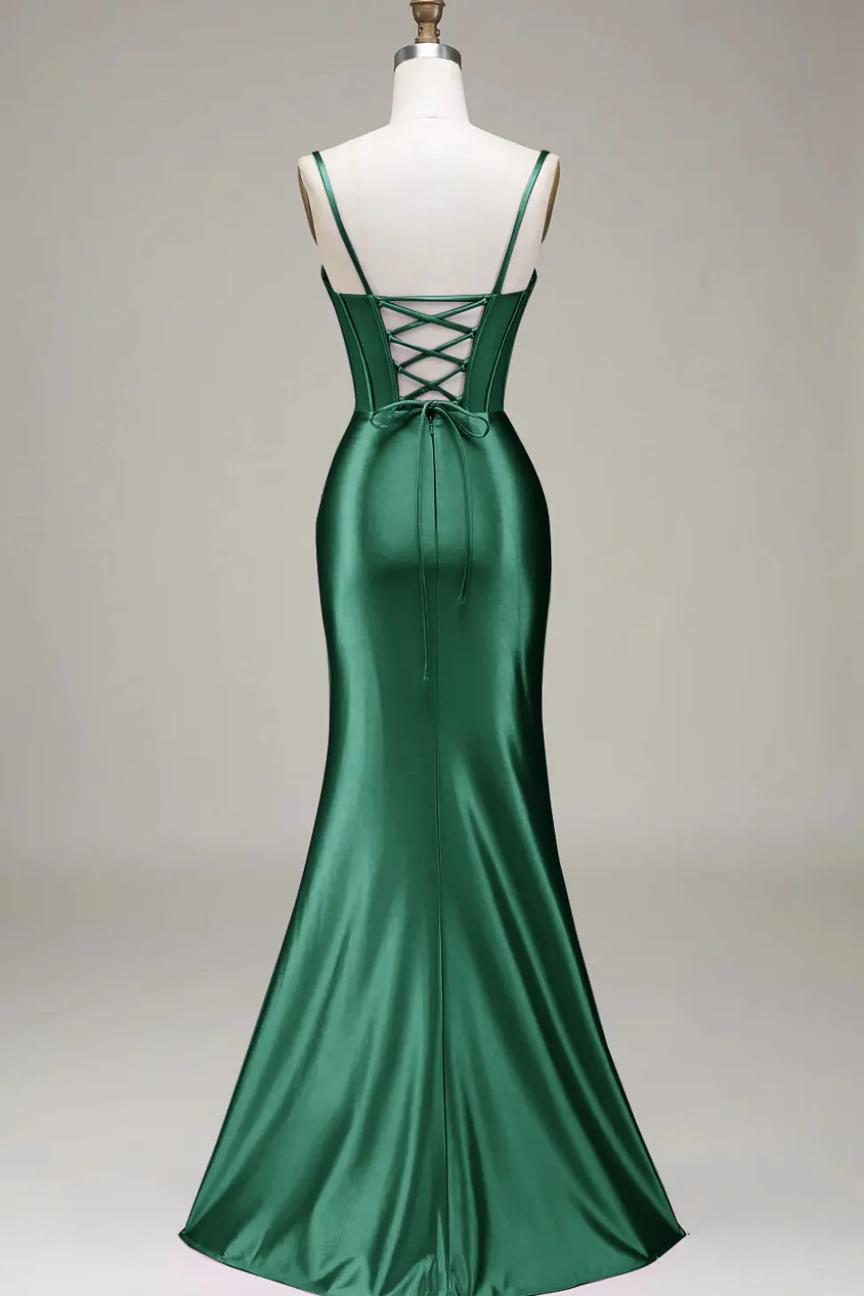 Cetim Esparguete Correias Lilás Vestido de Baile com Espartilho