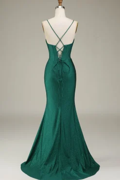 Cetim Esparguete Correias Lilás Vestido de Baile com Espartilho