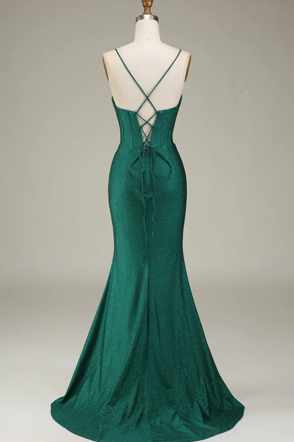 Cetim Esparguete Correias Lilás Vestido de Baile com Espartilho