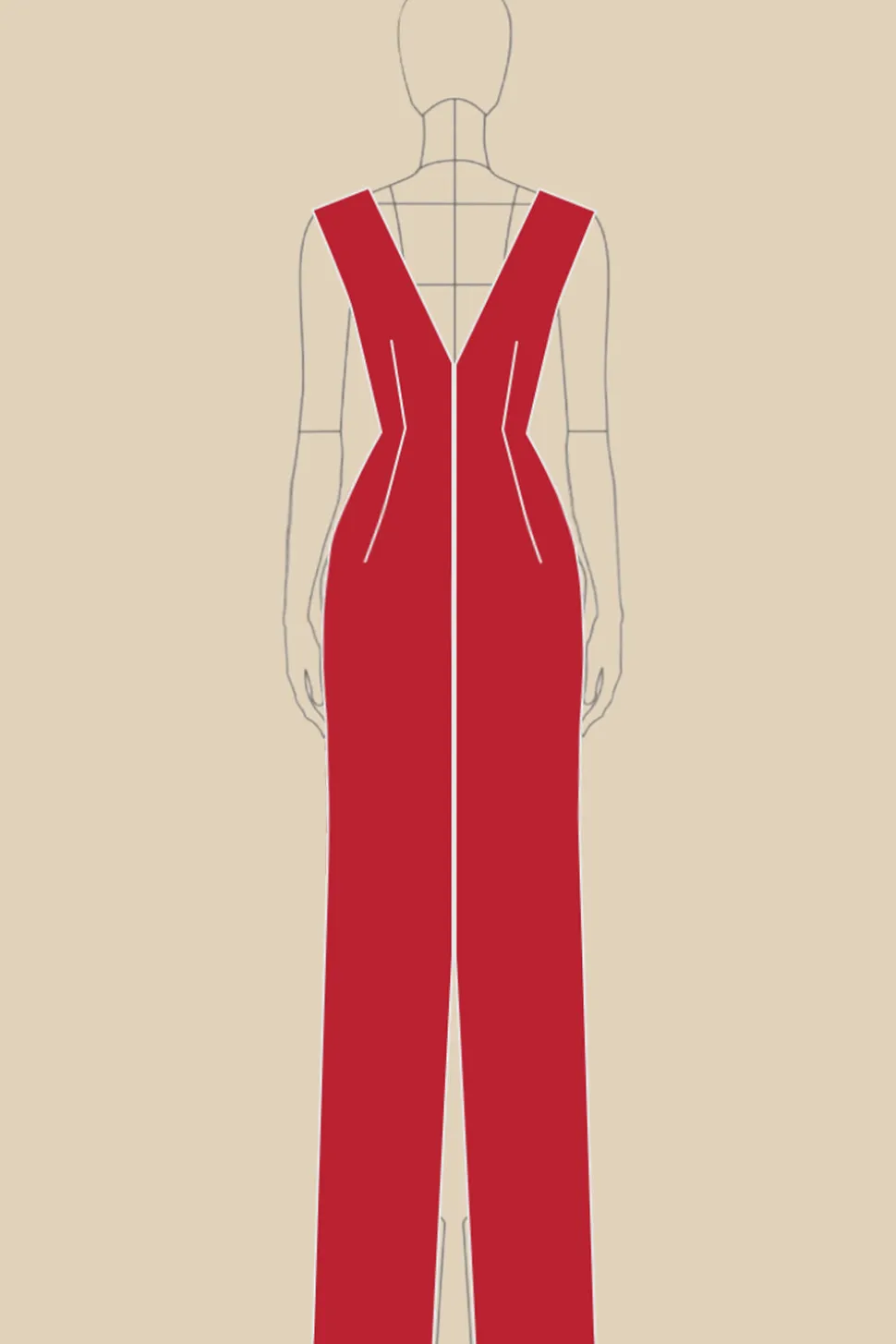 Cetim vermelho V-neck mangas vestido formal