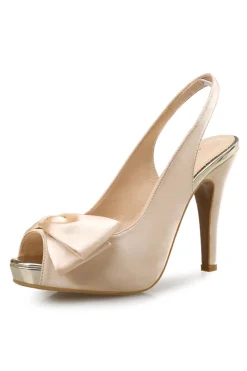 Champagne Bow Fish Mouth Plataforma Salto Alto