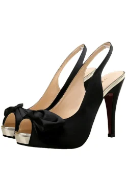Champagne Bow Fish Mouth Plataforma Salto Alto