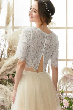 Champagne Vestido longo de baile de duas peças