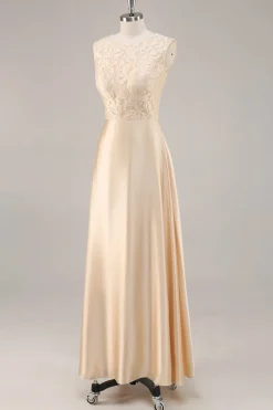 Champanhe A-Line Chiffon 2-Piece Linha-A Mãe do Vestido da Noiva