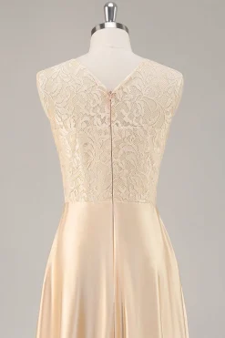Champanhe A-Line Chiffon 2-Piece Linha-A Mãe do Vestido da Noiva