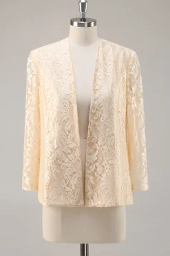 Champanhe A-Line Chiffon 2-Piece Linha-A Mãe do Vestido da Noiva