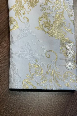 Champanhe Lapela de Pico Lantejoulas Blazer Masculino