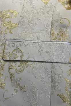 Champanhe Lapela de Pico Lantejoulas Blazer Masculino