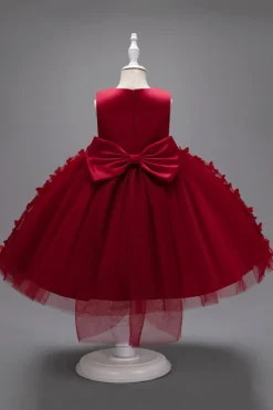 Champanhe Tule Vestido de Menina Com Arco