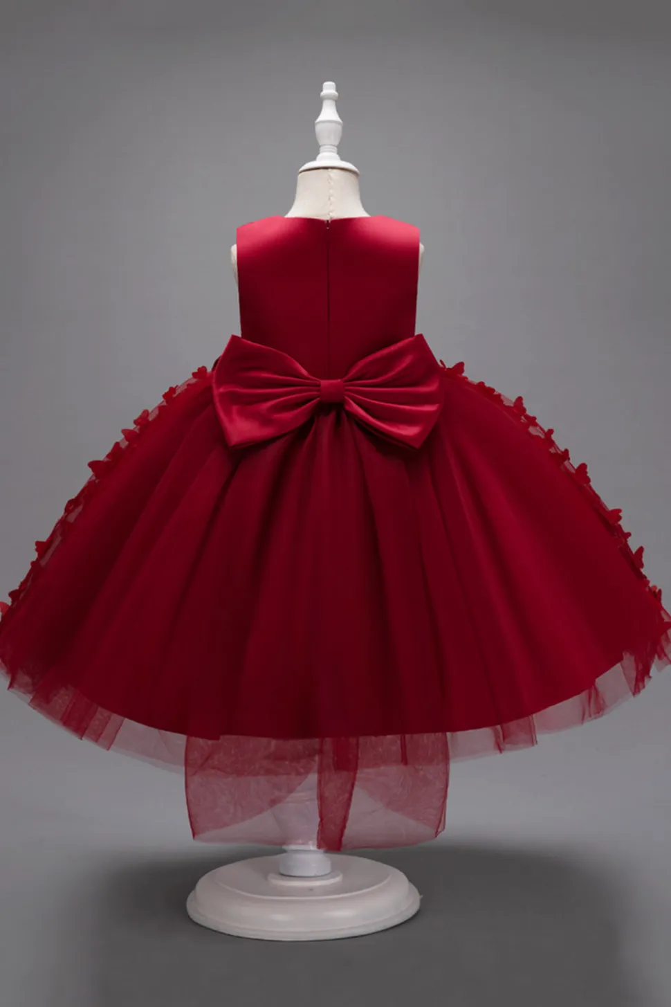 Champanhe Tule Vestido de Menina Com Arco