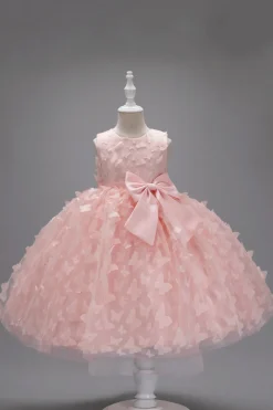 Champanhe Tule Vestido de Menina Com Arco
