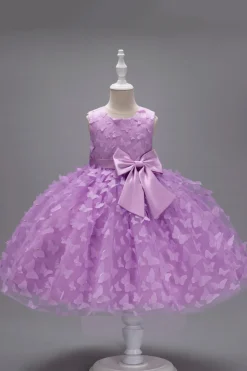 Champanhe Tule Vestido de Menina Com Arco