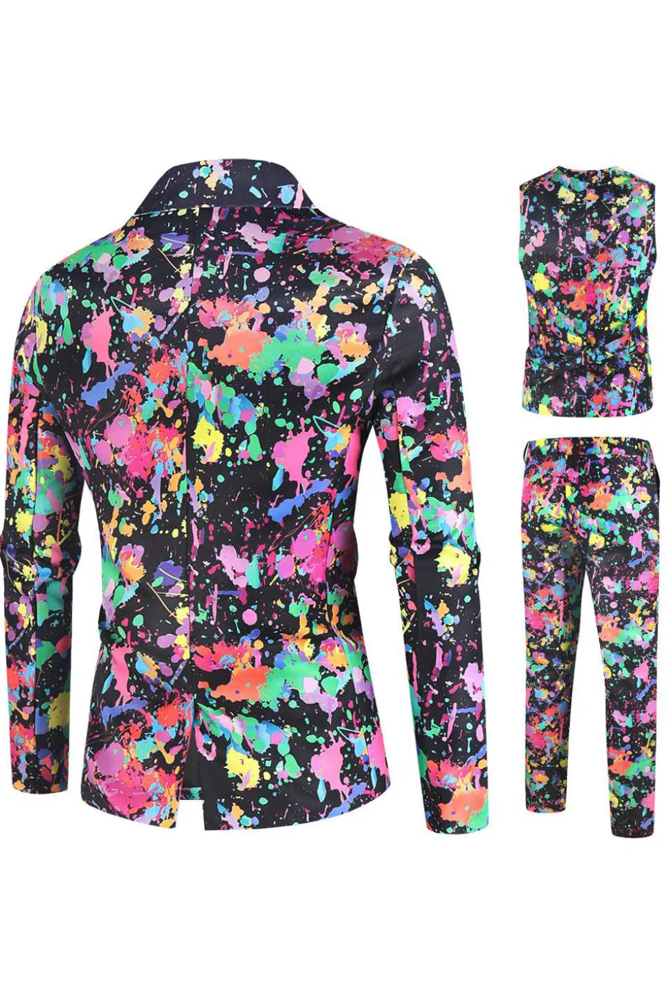 Christams Masculino Impresso Colorido 3-Piece One Button Party Suits