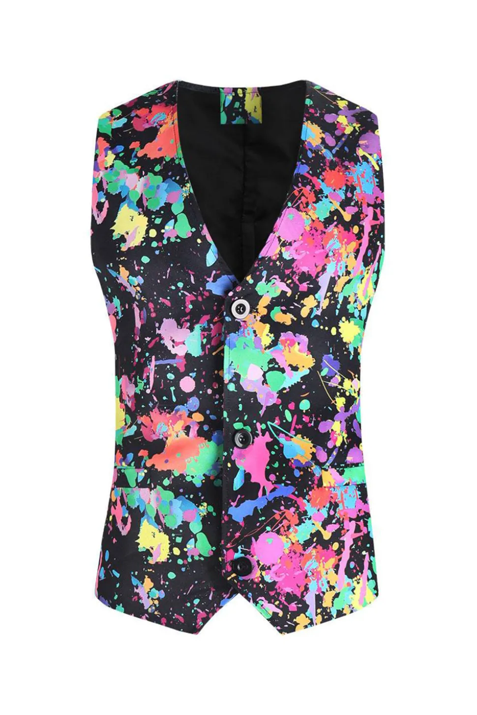 Christams Masculino Impresso Colorido 3-Piece One Button Party Suits
