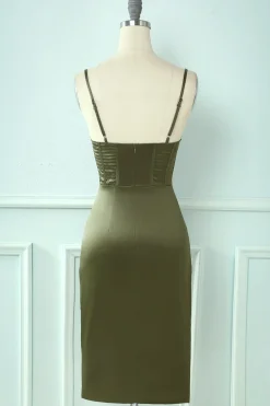 Cintas de espaguete azul vestido de hoco apertado