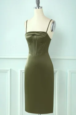 Cintas de espaguete azul vestido de hoco apertado