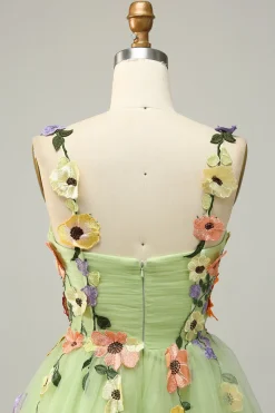 Cintas de Espaguete Champanhe Vestido Curto com Apliques