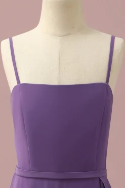 Cintas de Espaguete Chiffon Roxo Vestido Dama de Honra Júnior