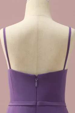 Cintas de Espaguete Chiffon Roxo Vestido Dama de Honra Júnior