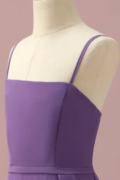 Cintas de Espaguete Chiffon Roxo Vestido Dama de Honra Júnior