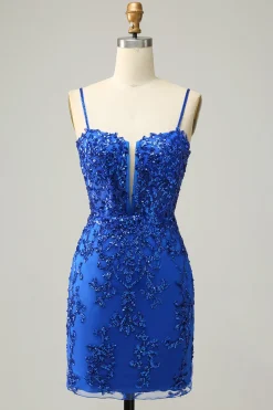 Cintas de Espaguete Preto Vestido Curto de Cocktail