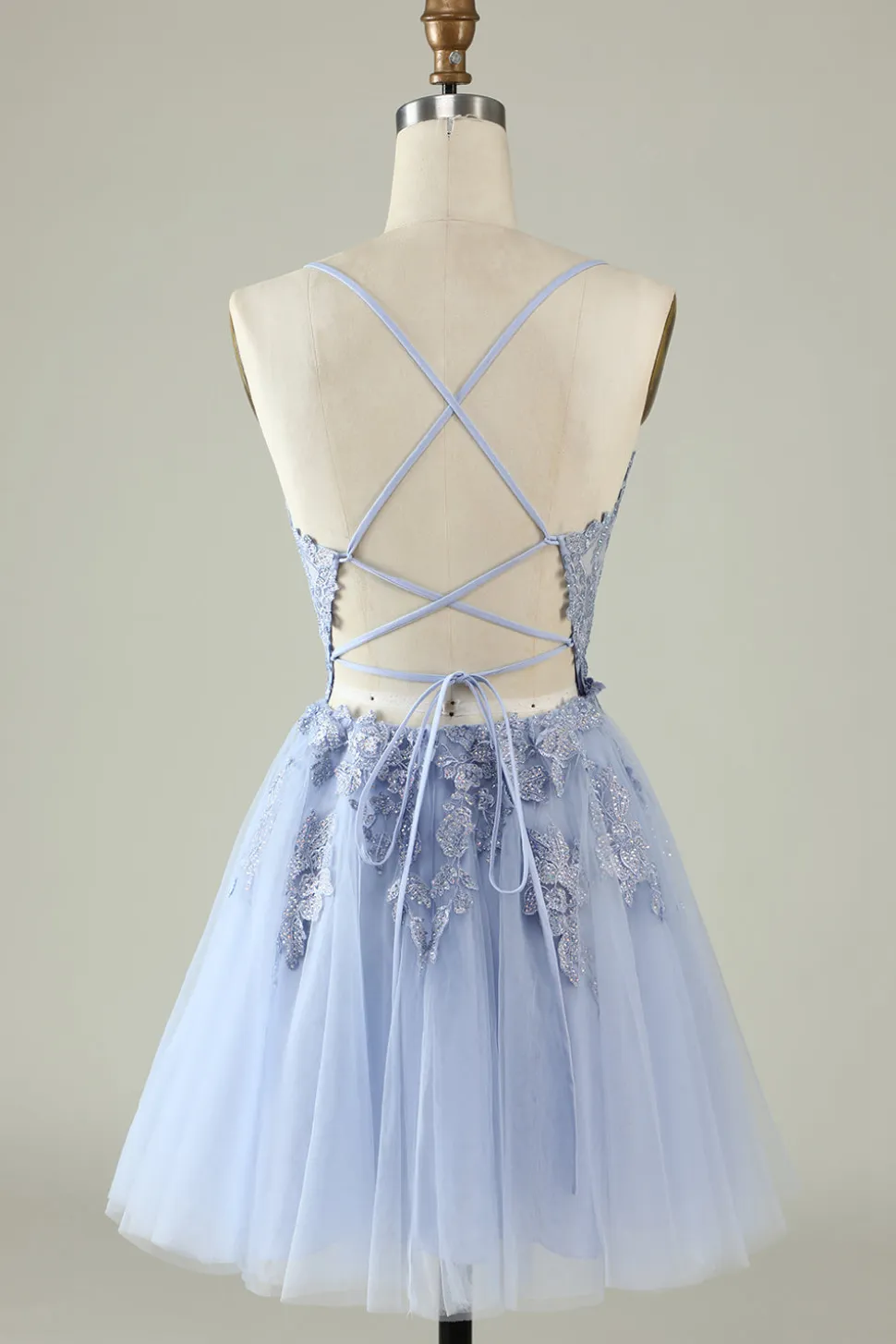 Cintas de Espaguete Rosa Vestido de Cocktail Com Apliques