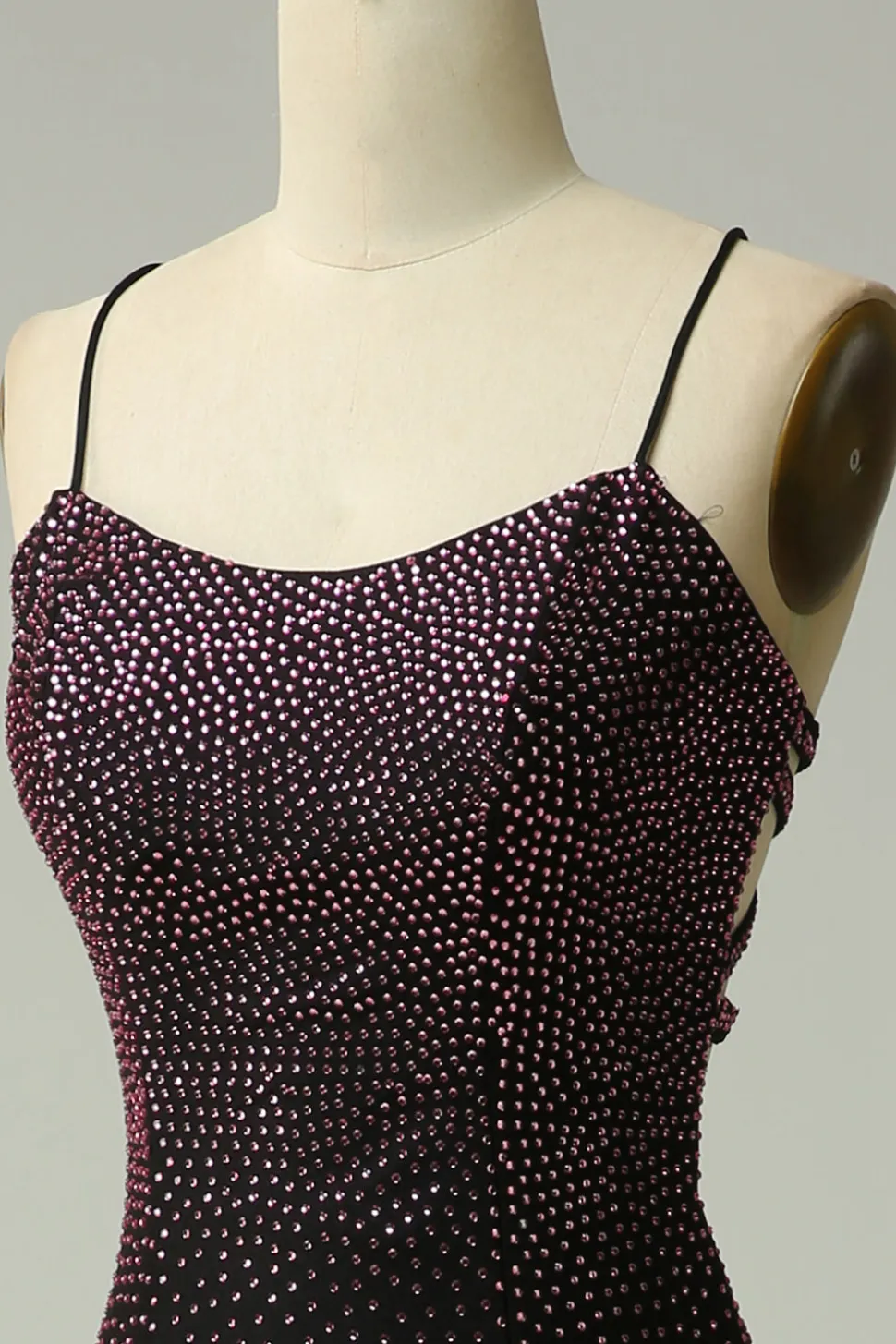 Cintas de Espaguete Roxo Escuro Sereia Vestido de Festa