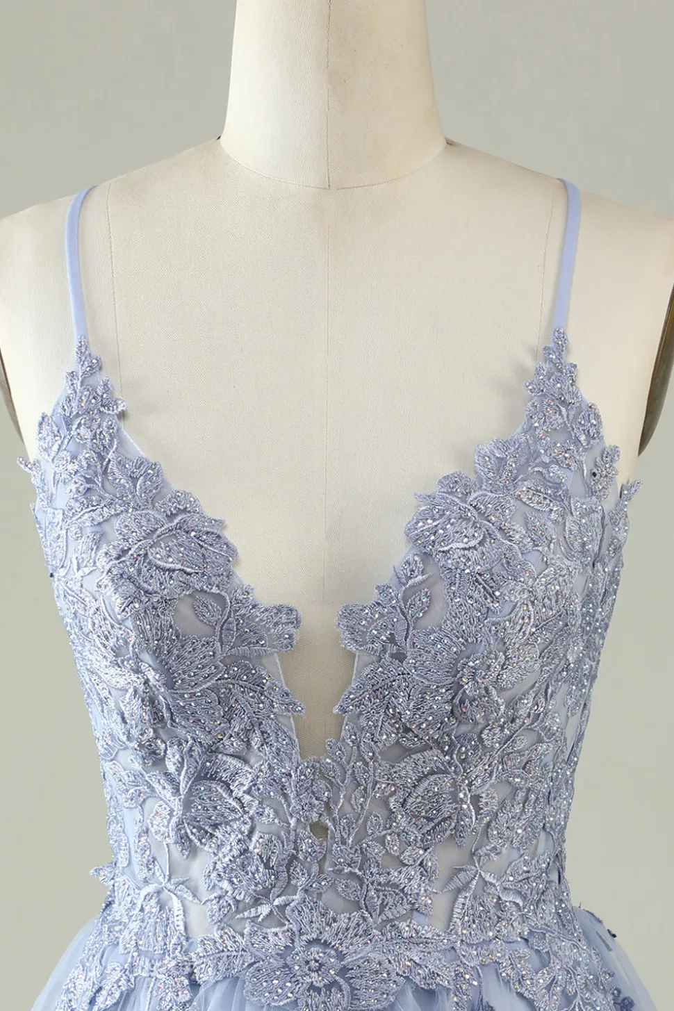 Cintas de Espaguete Roxo Claro Curto Vestido de Cocktail