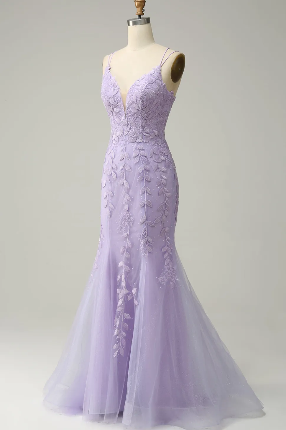 Cintas de Espaguete Sereia Azul Vestido Longo Baile Com Apliques