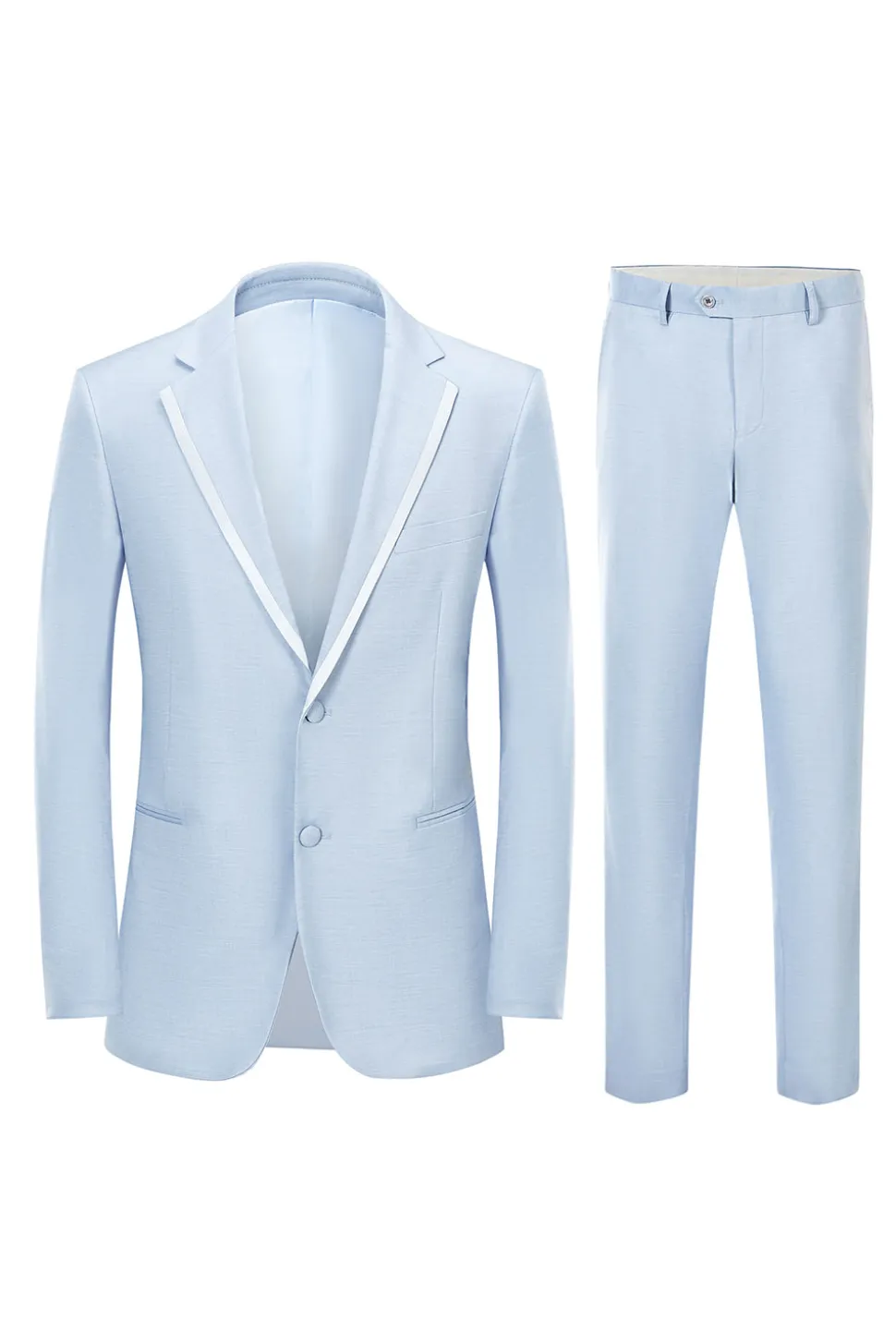 Cinza claro Notched Lapela homens 2-peças Prom Party Suits