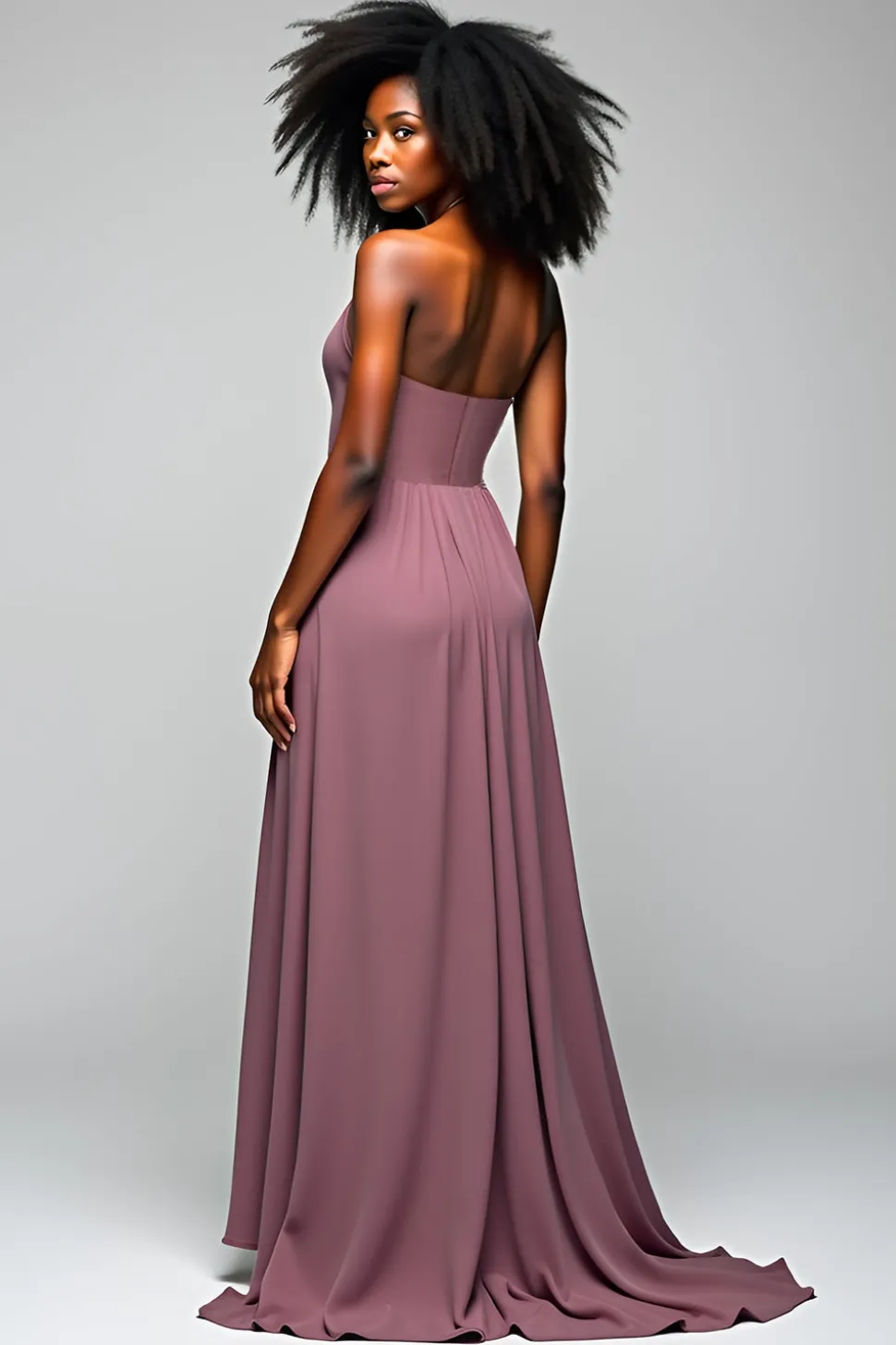 Cinza roxo Halter bainha longo vestido formal com fenda