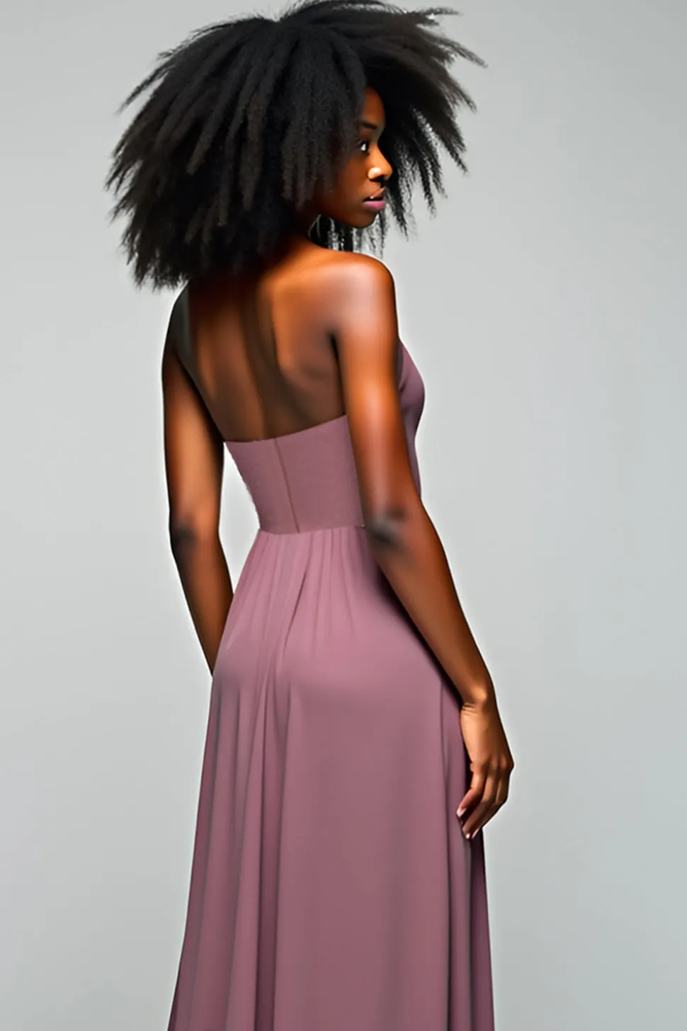 Cinza roxo Halter bainha longo vestido formal com fenda