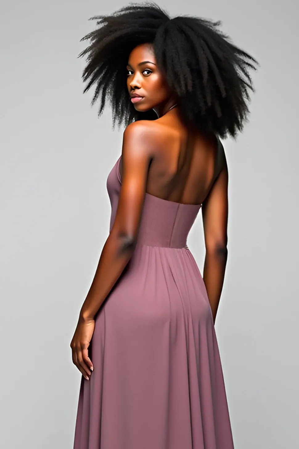 Cinza roxo Halter bainha longo vestido formal com fenda