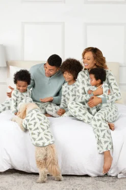 Cinza Verde Árvore de Natal Imprimir Natal Família Combinando Pijamas set