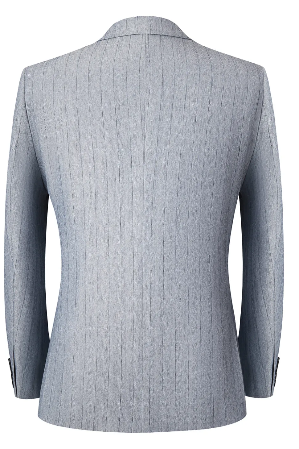 Cinzento 3 Peças Peak Lapel Fatos Masculinos