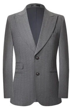 Cinzento 2 Peças Pico Lapela Single Peito Masculino Prom Suits