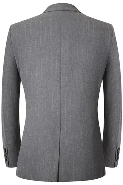 Cinzento 2 Peças Pico Lapela Single Peito Masculino Prom Suits