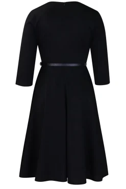 Cinzento Azul Uma Linha Lapela Mangas Longas Cocktail Dress