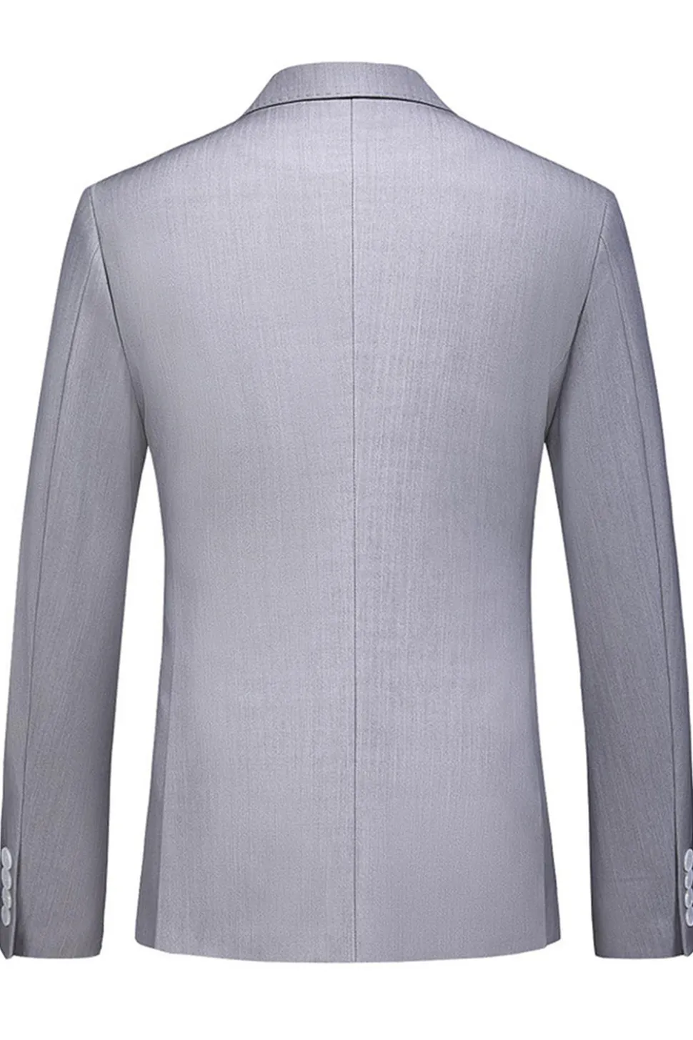 Cinzento Claro 3 Peças Notched Lapela Fatos Formais Masculinos