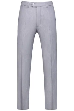 Cinzento Claro 3 Peças Notched Lapela Fatos Formais Masculinos