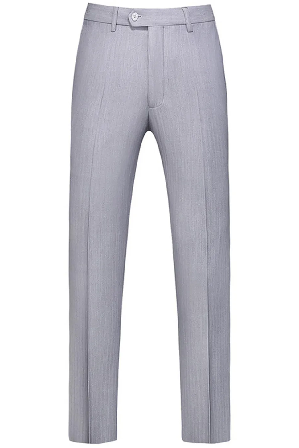 Cinzento Claro 3 Peças Notched Lapela Fatos Formais Masculinos