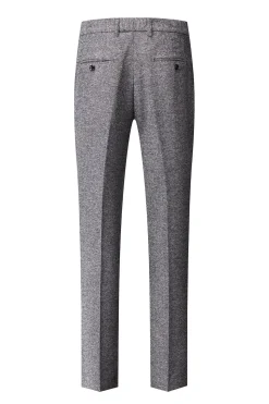 Cinzento Duplo Peito 3 Peças Terno Masculino