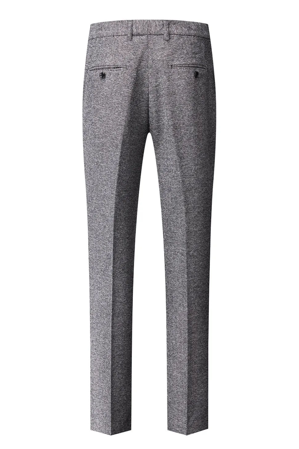 Cinzento Duplo Peito 3 Peças Terno Masculino
