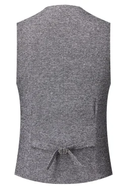 Cinzento Duplo Peito 3 Peças Terno Masculino